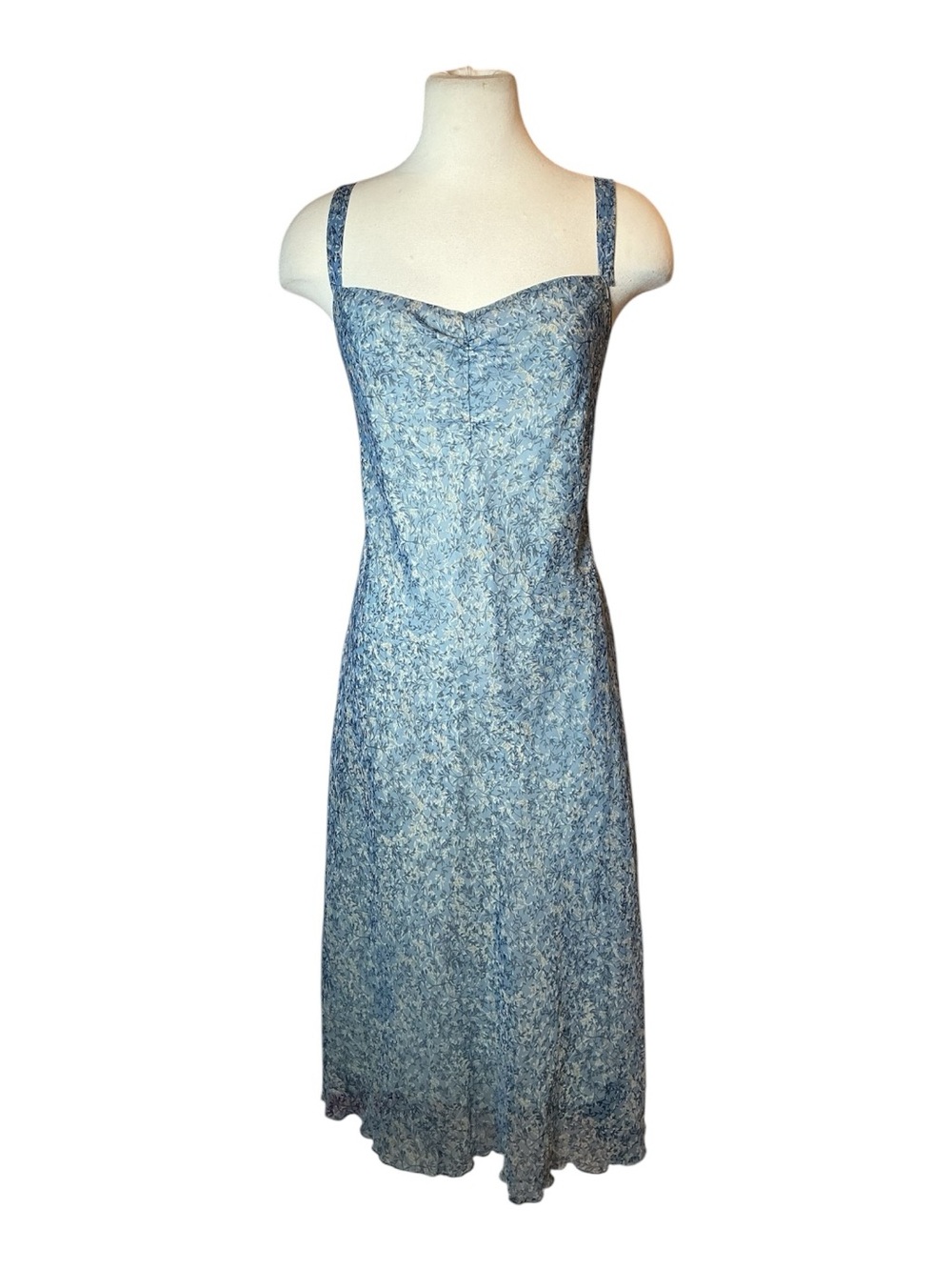 Vintage Y2K Ombre Floral Print Sweetheart neckline Maxi Slip Dress